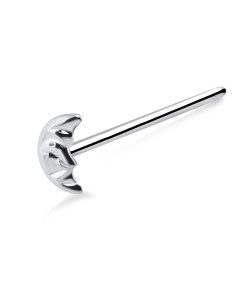 Crescent Moon Shaped Silver Straight Nose Stud NSKA-640